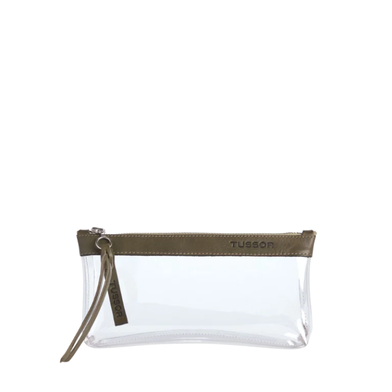 TUSSOR - Trousse PVC et cuir Kaki Médium1