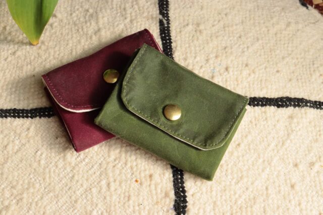 Maison Mallow - Mini Portefeuille En Coton Enduit Imperméable Vert