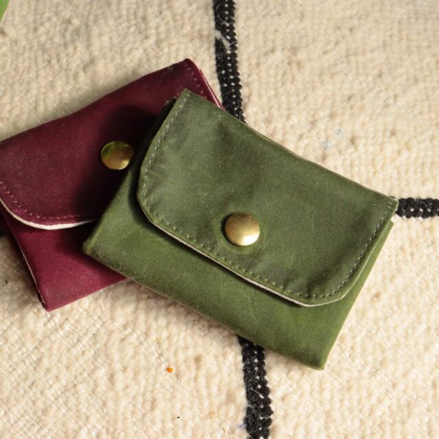 Maison Mallow - Mini Portefeuille En Coton Enduit Imperméable Vert