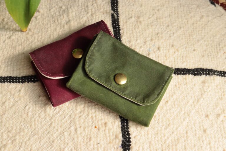 Maison Mallow - Mini Portefeuille En Coton Enduit Imperméable Vert