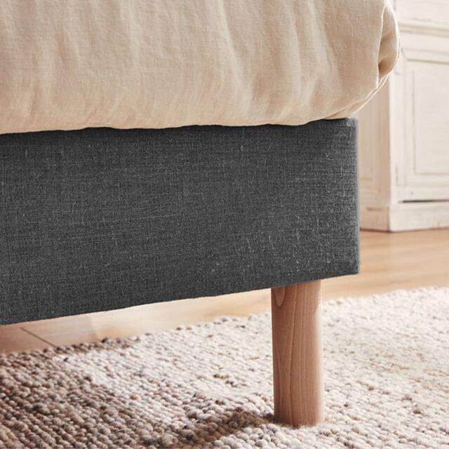 KIPLI - Sommier Tapissier OTTO | 140x200 | Coton anthracite - Kipli