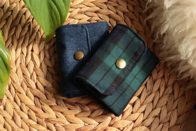 Maison Mallow - Mini Portefeuille à Tartan Marine et Vert