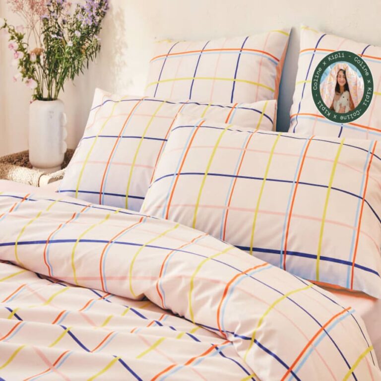 KIPLI - Taie d'oreiller en coton - Carreaux coco | 50x70 - Kipli