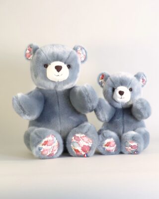 Pamplemousse Peluches - Peluche Grand Ours Robert Bleu Gris Liberty