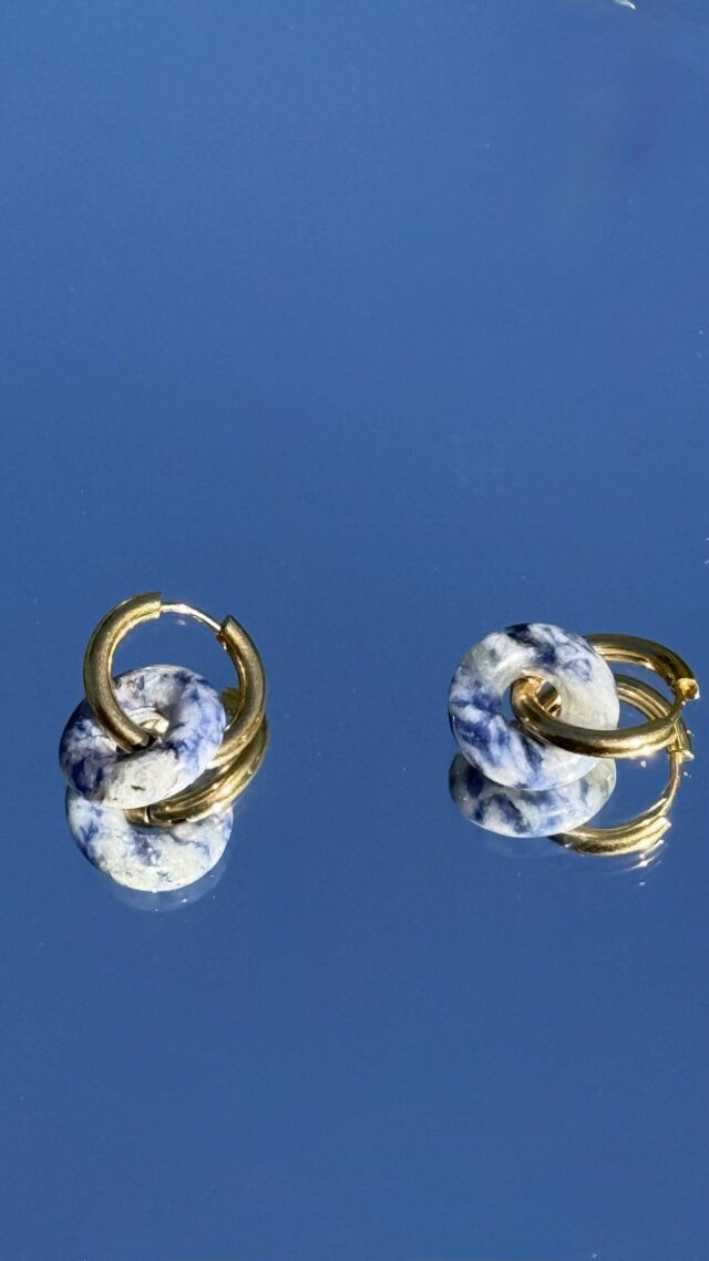 Maison Mallow - Boucles d'Oreilles Léonore Donut Bleu