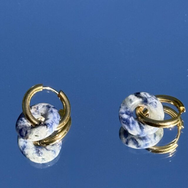 Maison Mallow - Boucles d'Oreilles Léonore Donut Bleu