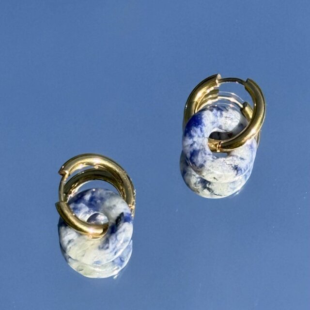 Maison Mallow - Boucles d'Oreilles Léonore Donut Bleu