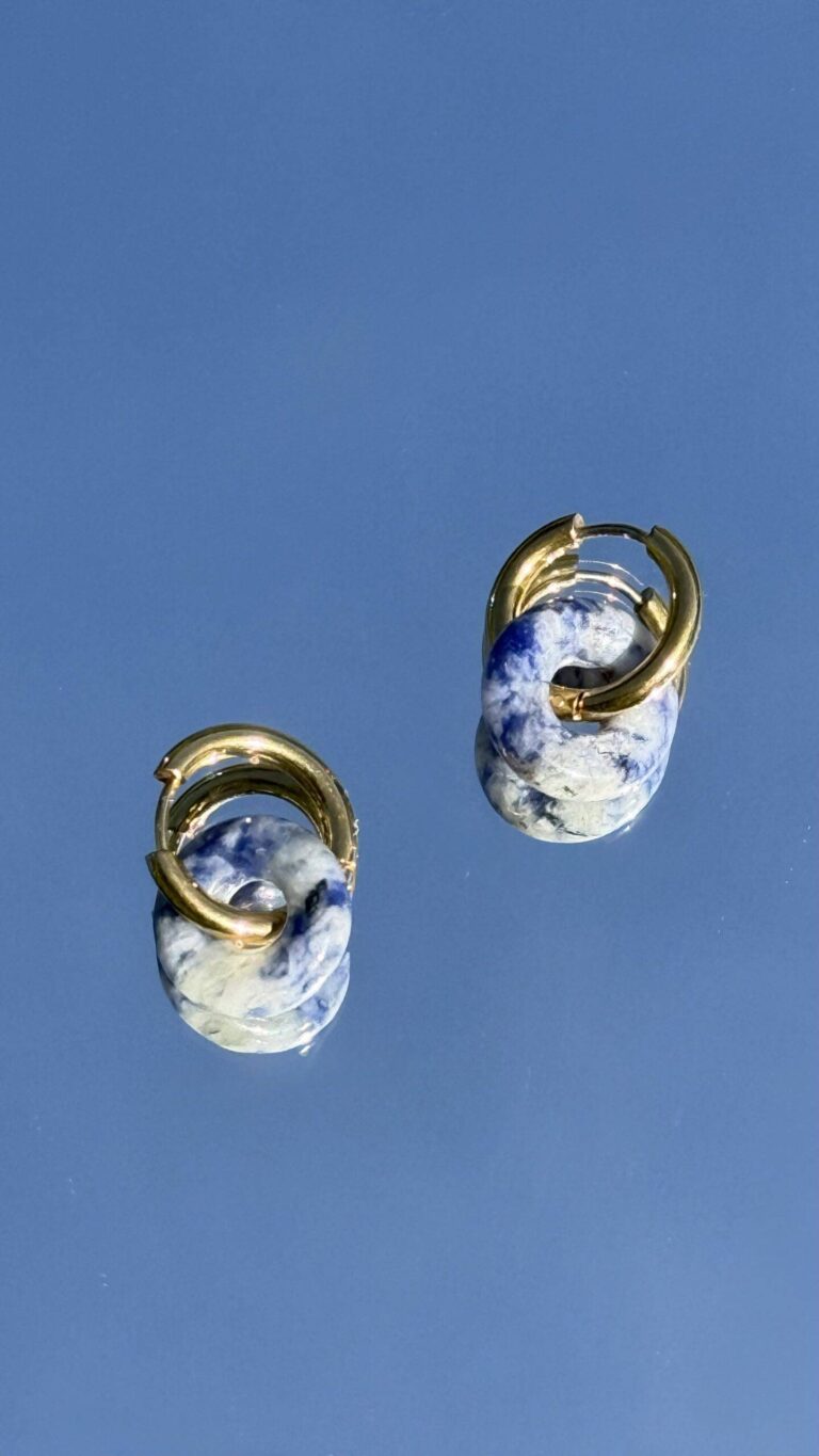 Maison Mallow - Boucles d'Oreilles Léonore Donut Bleu