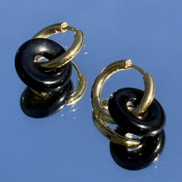 Maison Mallow - Boucles d'Oreilles Léonore Donut Noir