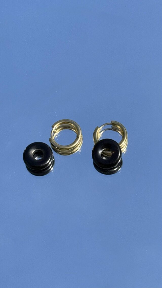Maison Mallow - Boucles d'Oreilles Léonore Donut Noir