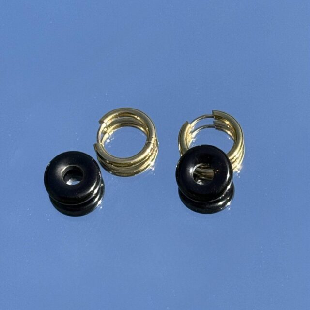 Maison Mallow - Boucles d'Oreilles Léonore Donut Noir