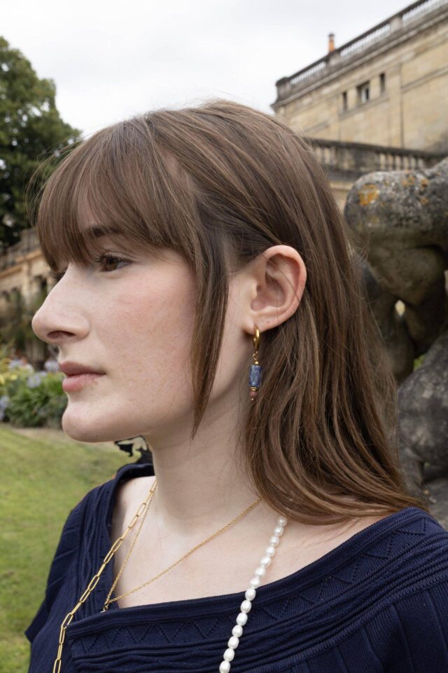 Maison Mallow - Boucles d'Oreilles Margot Lapis Lazuli et Rhodonite