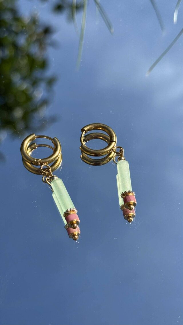 Maison Mallow - Boucles d'Oreilles Margot Aventurine et Rhodonite