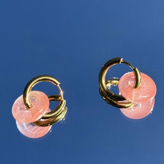 Maison Mallow - Boucles d'Oreilles Léonore Donut Rouge Cerise