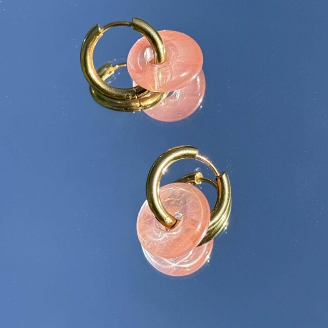 Maison Mallow - Boucles d'Oreilles Léonore Donut Rouge Cerise