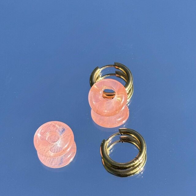 Maison Mallow - Boucles d'Oreilles Léonore Donut Rouge Cerise