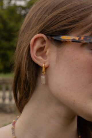MAISON MALLOW - Boucles d'Oreilles Alicia quartz rose
