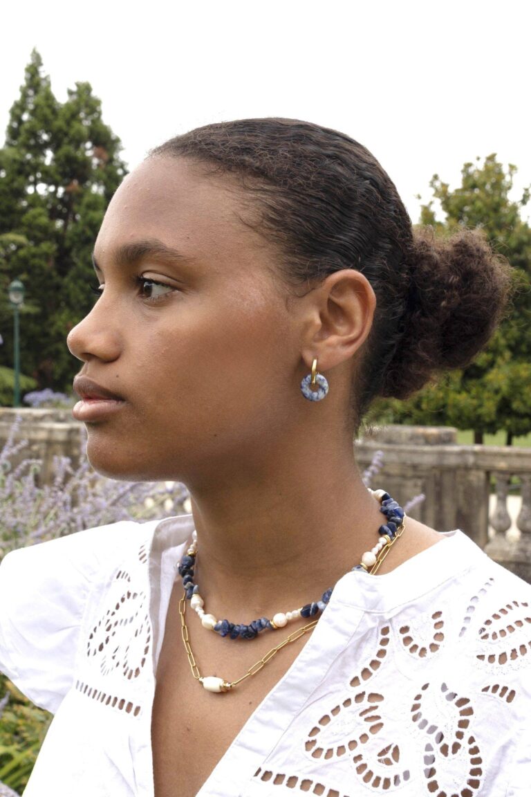 Maison Mallow - Boucles d'Oreilles Léonore Donut Bleu