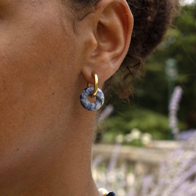 Maison Mallow - Boucles d'Oreilles Léonore Donut Bleu