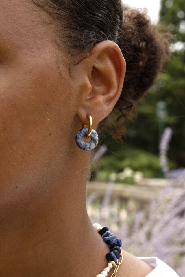 Maison Mallow - Boucles d'Oreilles Léonore Donut Bleu