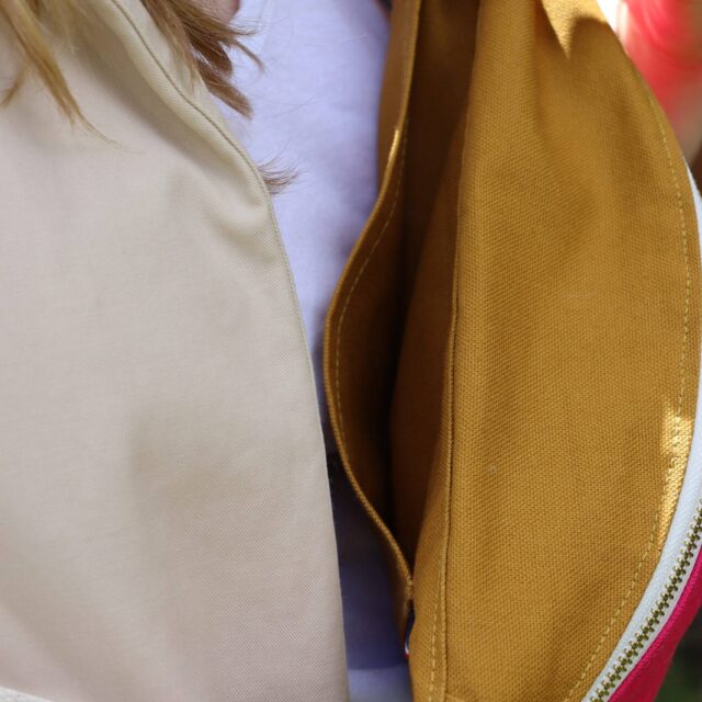 Maison Mallow - Sac banane bicolore Rose fuchsia et Jaune moutarde