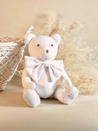 Pamplemousse Peluches - Peluche Ours Piqué Blanc