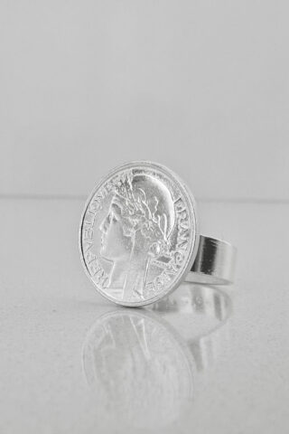 Bague – Louise 50 Cts Argent par la marque LE SOU FRANÇAIS LE SOU FRANÇAIS - Bague – Louise 50 Cts Argent