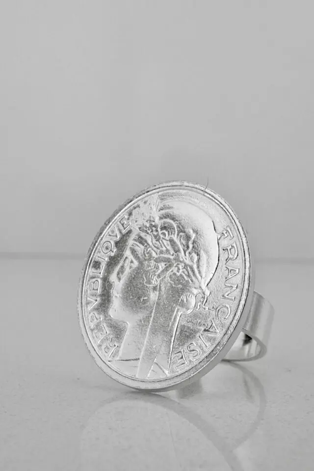 Bague – Louise 1 Franc Argent par la marque LE SOU FRANÇAIS LE SOU FRANÇAIS - Bague – Louise 1 Franc Argent