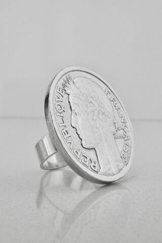 Bague – Louise 2 Francs Argent par la marque LE SOU FRANÇAIS LE SOU FRANÇAIS - Bague – Louise 2 Francs Argent