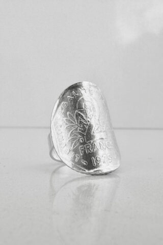 LE SOU FRANÇAIS - Bague  La Bordelaise courbée Argent 2 Francs