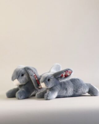 Pamplemousse Peluches - Lapin en Peluche Martin Bleu Gris Liberty
