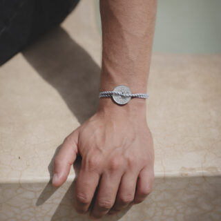 Le sou français - bracelet corde et pièce percée