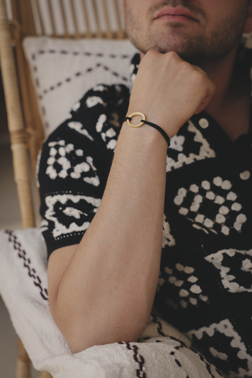 Le sou français - bracelet corde et pièce