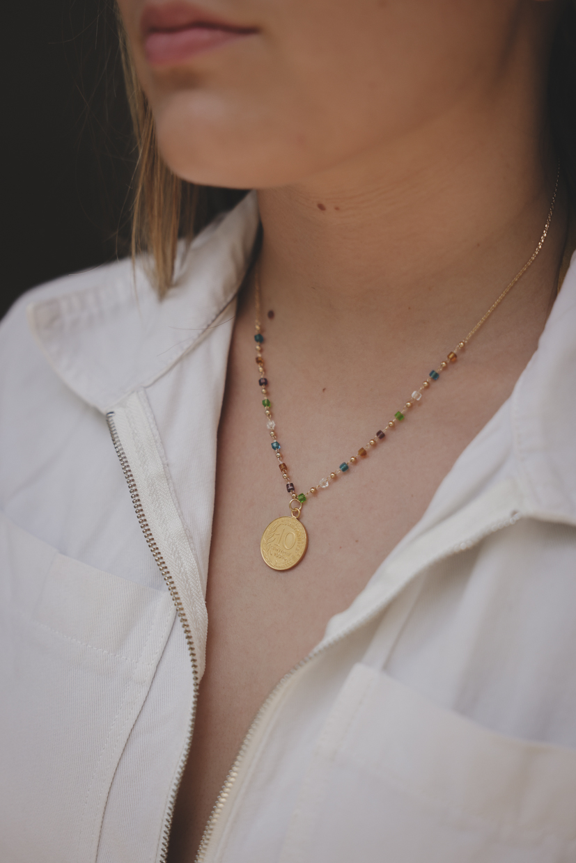 Le sou français - collier pièce