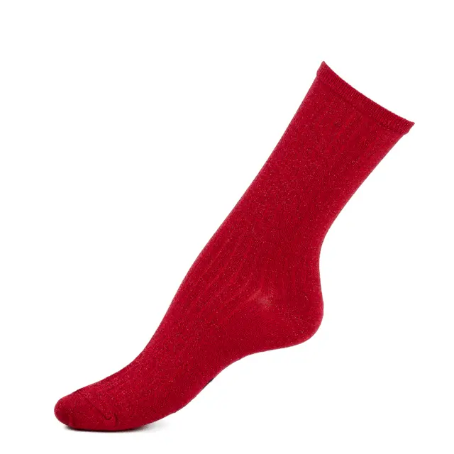 Les côtelées Armor-lux x Maison Broussaud – chaussettes femme – coton rouge par la marque Maison Broussaud Maison Broussaud - Les côtelées Armor-lux x Maison Broussaud – chaussettes femme – coton rouge