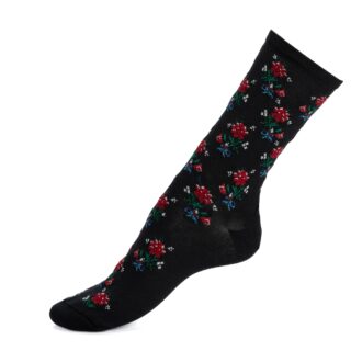 Le bouquet – chaussettes femme – coton noir par la marque Maison Broussaud Maison Broussaud - Le bouquet – chaussettes femme – coton noir