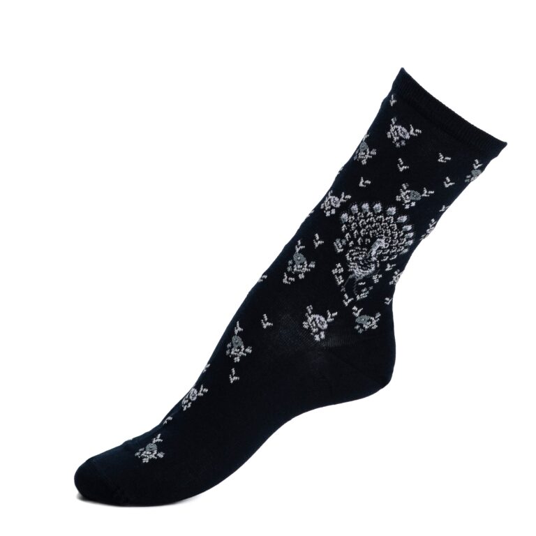 Maison Broussaud - Les paons - chaussettes femme - coton marine