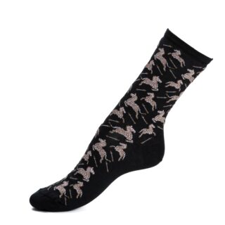 Les zèbres – chaussettes femme – coton noir par la marque Maison Broussaud Maison Broussaud - Les zèbres – chaussettes femme – coton noir