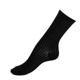 Maison Broussaud - Les rayures – chaussettes femme – coton noir