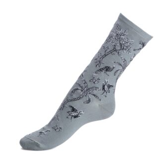 Les tropiques – chaussettes femme – coton gris par la marque Maison Broussaud Maison Broussaud - Les tropiques – chaussettes femme – coton gris