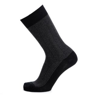Les chevrons – chaussettes homme – coton noir par la marque Maison Broussaud Maison Broussaud - Les chevrons – chaussettes homme – coton noir