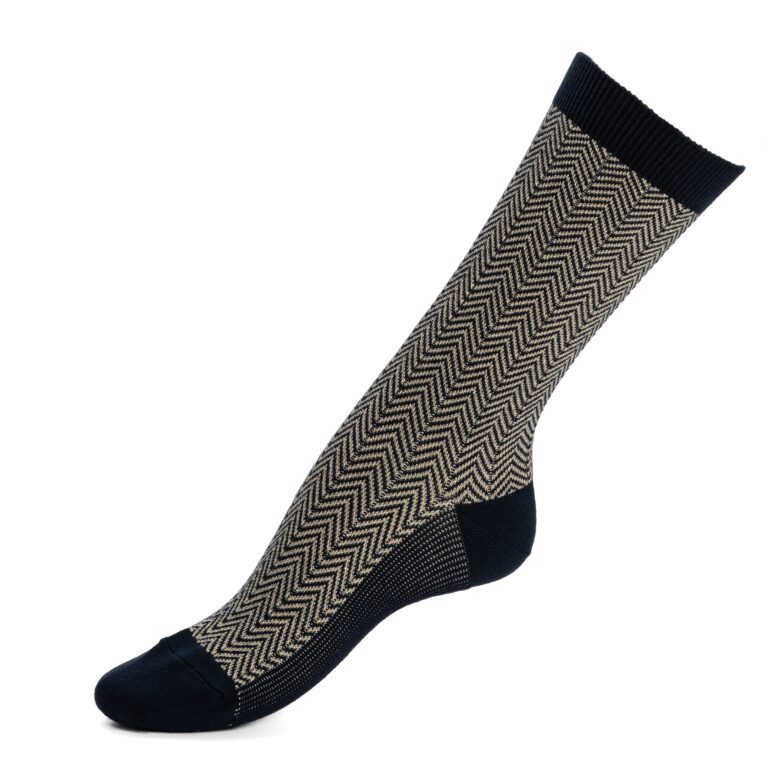 Maison Broussaud - Les chevrons - chaussettes femme - coton marine
