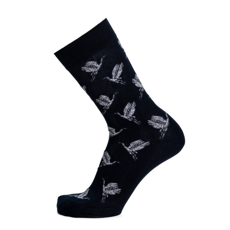 Maison Broussaud - Les oiseaux - chaussettes homme - coton marine