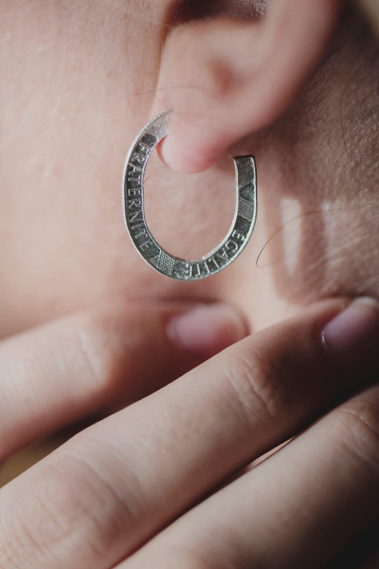 Le Sou Français - Boucles d'oreilles - Les Demi Bastilles Argent