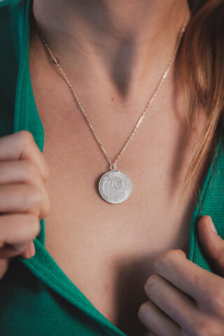 Collier – Le Bordelais 20 Cts Argent par la marque LE SOU FRANÇAIS LE SOU FRANÇAIS - Collier – Le Bordelais 20 Cts Argent