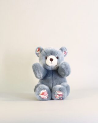 Pamplemousse Peluches - Peluche Petit Ours Robert Bleu Gris Liberty