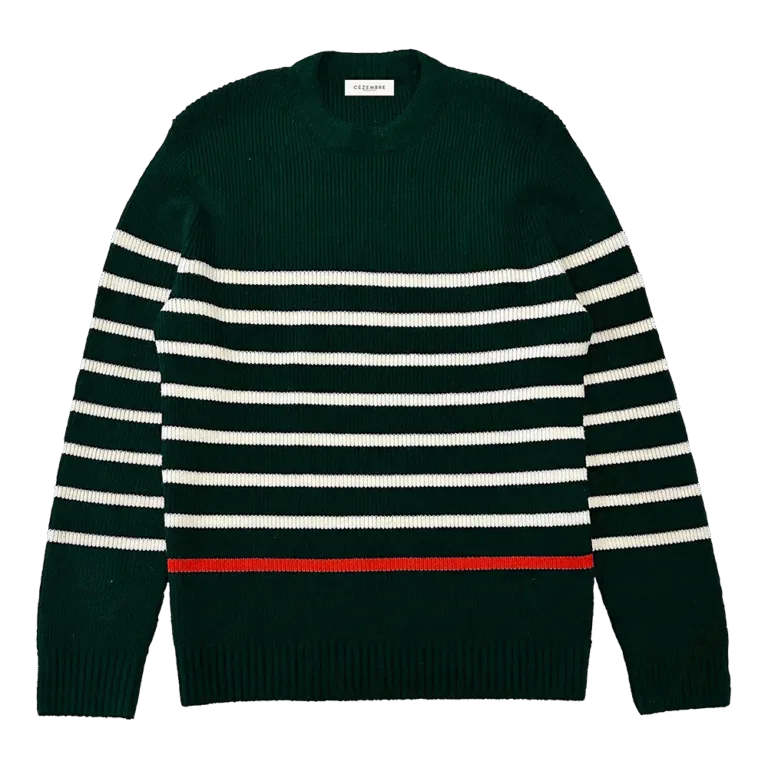 Cézembre - Pull CHEVRETS Rayé (Mixte) - Sapin écru / XL