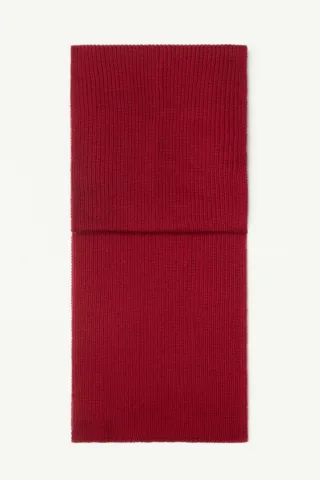 Tricots Marcel - Echarpe Homme Rouge Rubis en Laine Mérinos