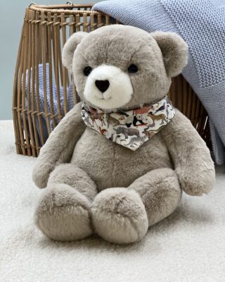 Peluche Ours Maurice Taupe Liberty Animaux par la marque Pamplemousse Peluches Pamplemousse Peluches - Peluche Ours Maurice Taupe Liberty Animaux