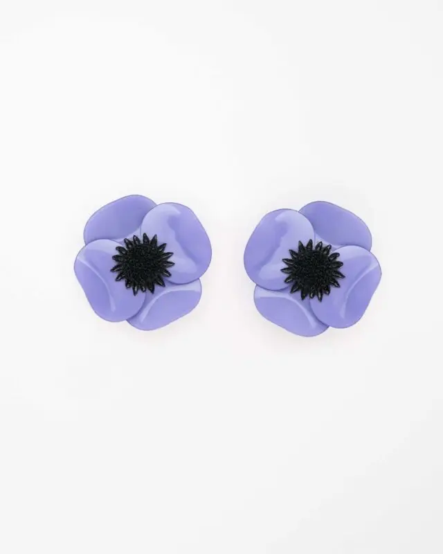 Ciléa Paris - Boucles d’oreilles fleurs courtes Anémone – Grandes